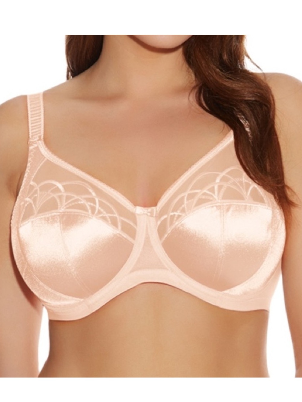 Elomi Cate Latte Full Cup Side Support Banded Bra 34J Nude Satin